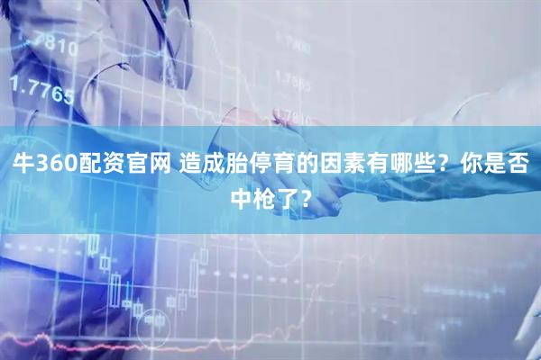 牛360配资官网 造成胎停育的因素有哪些？你是否中枪了？