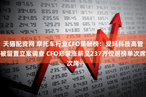 天猫配资网 摩托车行业CFO薪酬榜：爱玛科技高管被留置立案调查 CFO郑慧涨薪至237万位居榜单次席